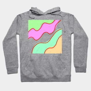 Pink green orange Red watercolor art Hoodie